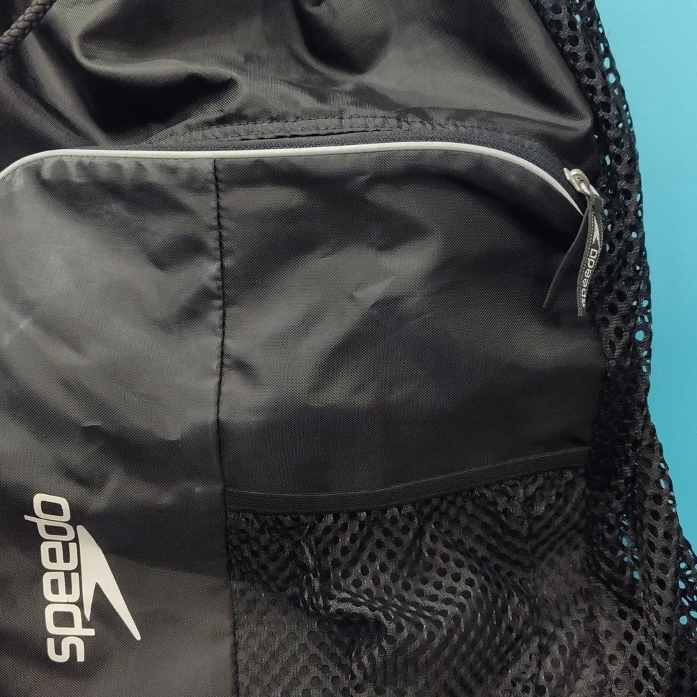 Speedo Black Mesh Drawstring Backpack - Picture 6 of 7